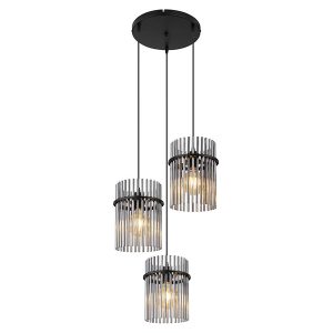 Lampa wisząca Gorley metalowo-szklana czarna 132976 Lampa wisząca Gorley metalowo-szklana czarna 132976