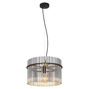 Lampa wisząca Gorley metalowo-szklana czarna 132966