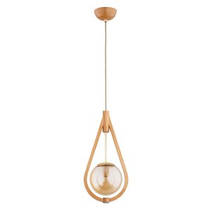 Lampa wisząca GOTA jasne drewno-bursztynowy-złota 1xE14x10W IP20 Alfa 988648 Lampa wisząca GOTA jasne drewno-bursztynowy-złota 1xE14x10W IP20 Alfa 988648