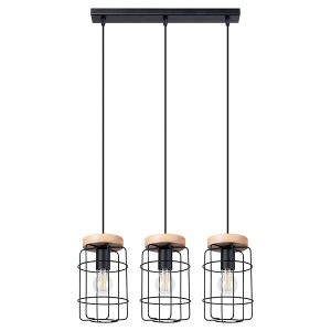 Lampa wisząca Gotto 3-punktowa stalowa czarna 328870 Lampa wisząca Gotto 3-punktowa stalowa czarna 328870