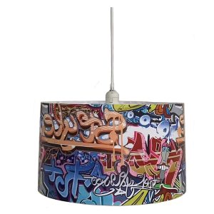 Lampa wisząca Graffiti metalowa wielokolorowa 48058 Lampa wisząca Graffiti metalowa wielokolorowa 48058