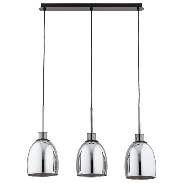 Lampa wisząca grafitowo-chromowana DERSEL 3xE27x15W wym: 95x17x75 cm Alfa 854218
