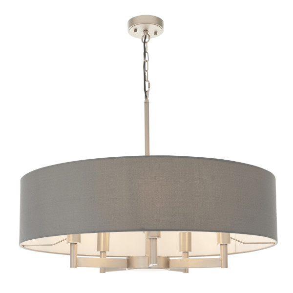 Lampa wisząca GRANDE matowa niklowa 5xE27x20W wym:207x80x80cm IP20 Endon 1026830