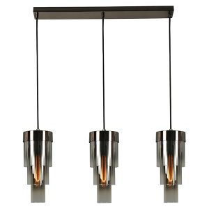 Lampa wisząca Grans 3-punktowa szklana czarny chrom 593766 Lampa wisząca Grans 3-punktowa szklana czarny chrom 593766