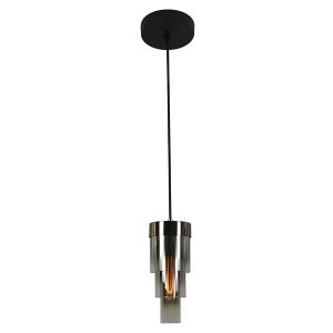 Lampa wisząca Grans szklana czarny chrom 593765 Lampa wisząca Grans szklana czarny chrom 593765