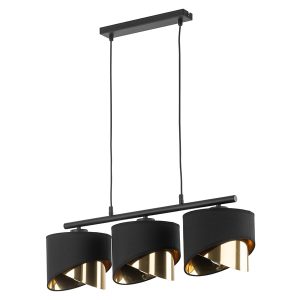 Lampa wisząca Grant 3-punktowa czarno-złota 87174 Lampa wisząca Grant 3-punktowa czarno-złota 87174