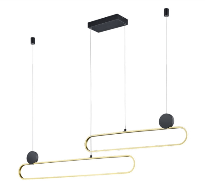 Lampa wisząca GRANT czarno-złota LED 54W biały zmienny 6500lm IP20 Trio 1027173