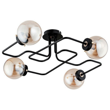 Lampa wisząca GRAP czarna 4xE14x10W wym:22x63x63cm IP20 Alfa 1030372