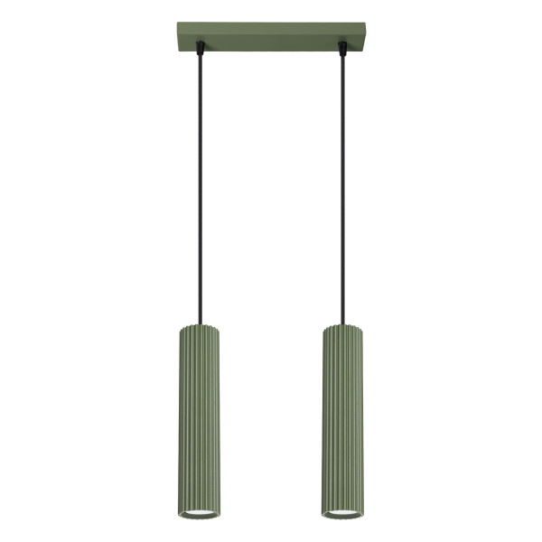 Lampa wisząca GRAVIO zielony oliwkowo-czarna 2xGU10x10W IP20 Pure Lume 1019003