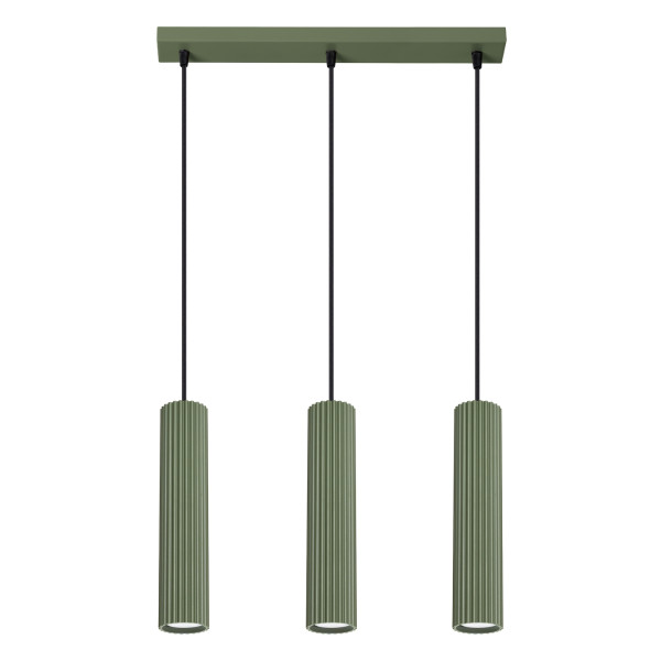 Lampa wisząca GRAVIO zielony oliwkowo-czarna 3xGU10x10W IP20 Pure Lume 1019448