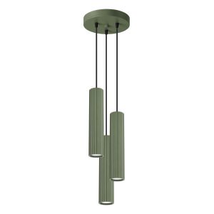Lampa wisząca GRAVIO zielony oliwkowo-czarna 3xGU10x10W IP20 Pure Lume 1018931