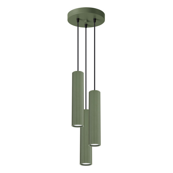 Lampa wisząca GRAVIO zielony oliwkowo-czarna 3xGU10x10W IP20 Pure Lume 1018931