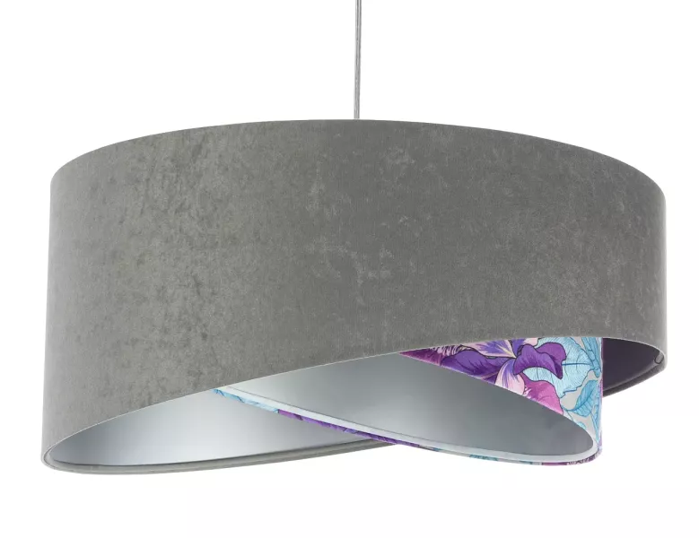 Lampa wisząca GRAY FLOWER szara/srebrna 432631