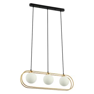 Lampa wisząca Grosetta 3-punktowa stalowa czarno-złota 45619 Lampa wisząca Grosetta 3-punktowa stalowa czarno-złota 45619