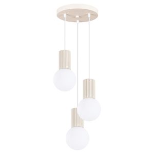 Lampa wisząca Halo 3-punktowa aluminiowa beżowa 761399 Lampa wisząca Halo 3-punktowa aluminiowa beżowa 761399