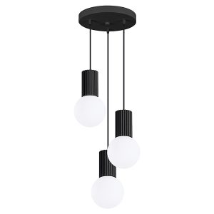 Lampa wisząca Halo 3-punktowa aluminiowa czarna 761394 Lampa wisząca Halo 3-punktowa aluminiowa czarna 761394