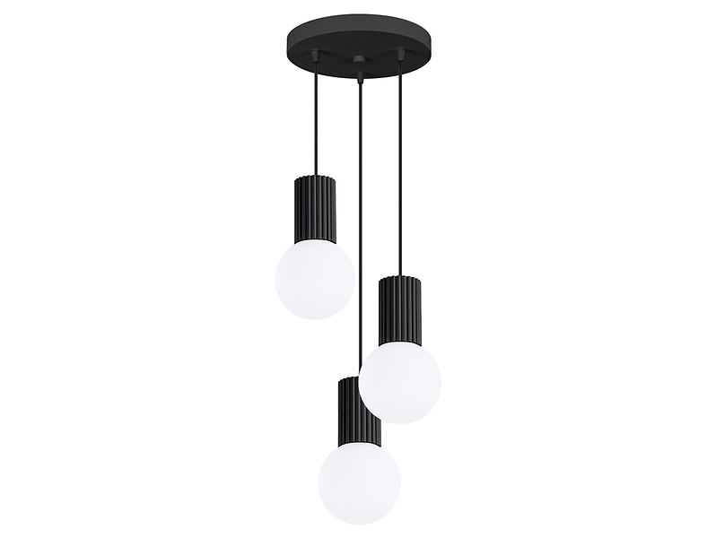 Lampa wisząca Halo 3-punktowa aluminiowa czarna 761394