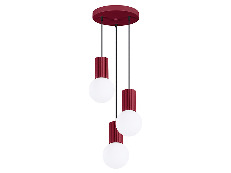 Lampa wisząca Halo 3-punktowa aluminiowa czerwona 761429