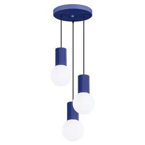 Lampa wisząca Halo 3-punktowa aluminiowa niebieska 761419 Lampa wisząca Halo 3-punktowa aluminiowa niebieska 761419