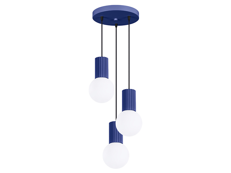 Lampa wisząca Halo 3-punktowa aluminiowa niebieska 761419