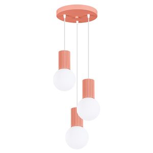 Lampa wisząca Halo 3-punktowa aluminiowa różowa 761434 Lampa wisząca Halo 3-punktowa aluminiowa różowa 761434
