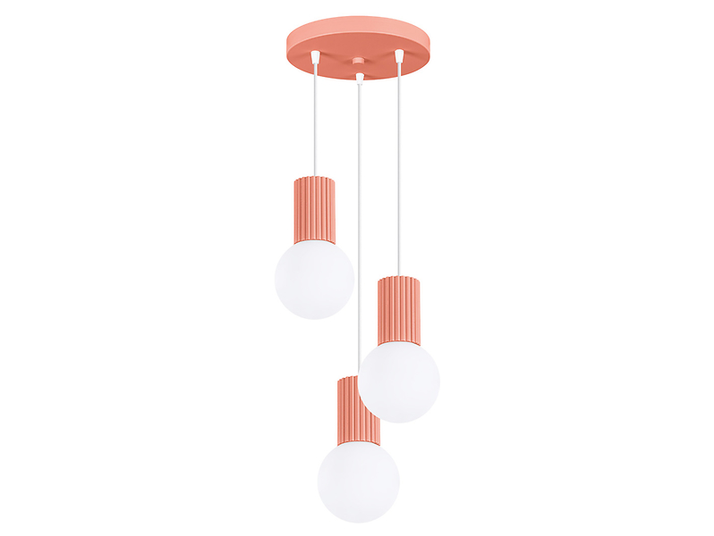 Lampa wisząca Halo 3-punktowa aluminiowa różowa 761434