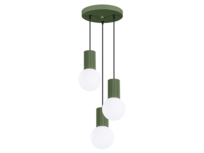 Lampa wisząca Halo 3-punktowa aluminiowa zielona 761404