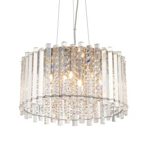 Lampa wisząca HANNA szklane krople chromowana 5xG9x8W IP20 Endon 1019275