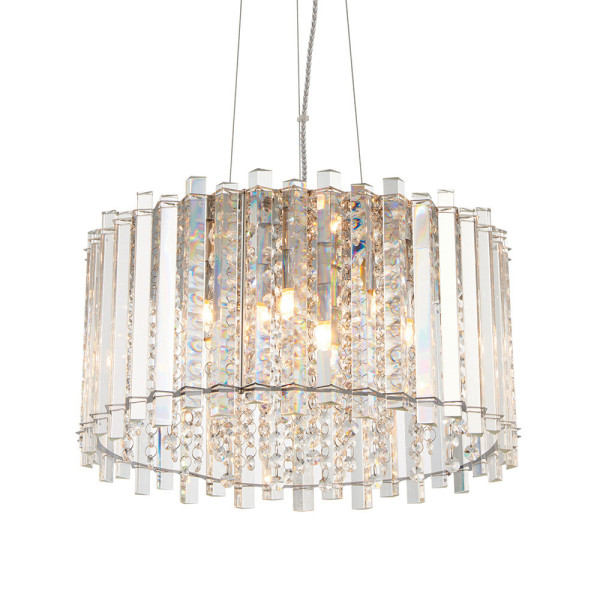 Lampa wisząca HANNA szklane krople chromowana 5xG9x8W IP20 Endon 1019275
