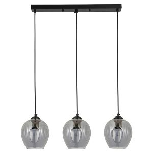 Lampa wisząća Hansen 3-punktowa stalowa czarna 190821