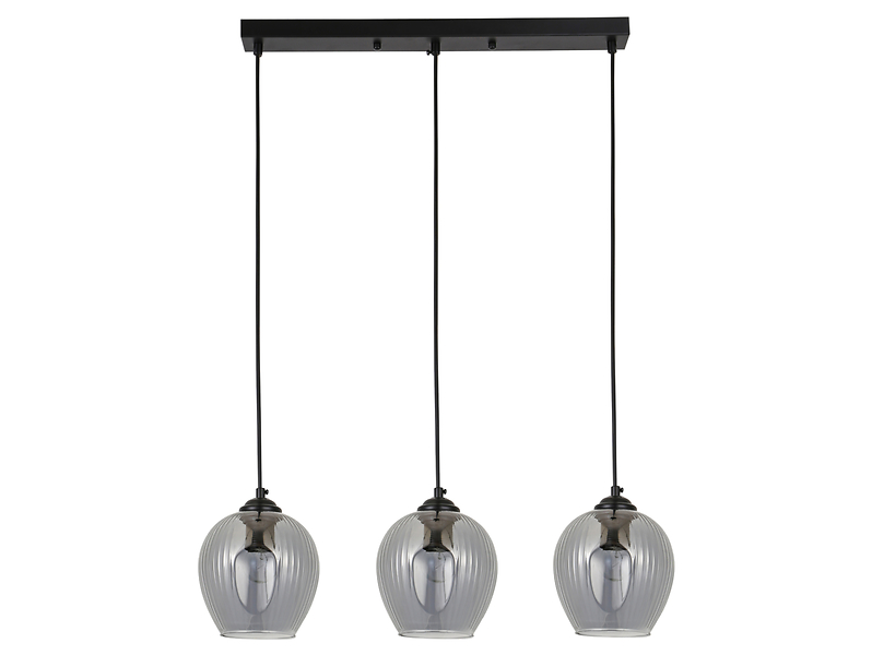 Lampa wisząća Hansen 3-punktowa stalowa czarna 190821