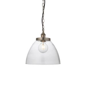 Lampa wisząca HANSEN GRAND srebrna szczotkowana 1xE27x20W IP20 Endon 1025742