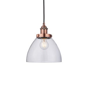 Lampa wisząca HANSEN postarzana miedź 1xE27x40W Endon 1027045