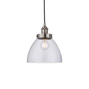 Lampa wisząca HANSEN srebrna szczotkowana 1xE27x20W IP20 Endon 1025732