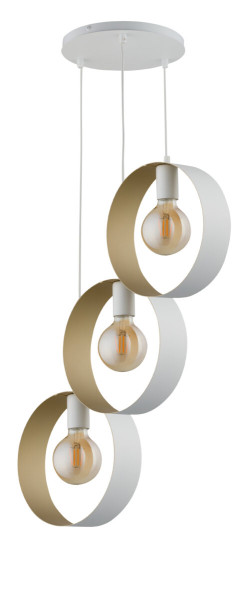 Lampa wisząca Happy biało-złota 3xE27x15W IP20 Sigma Lighting 1026978
