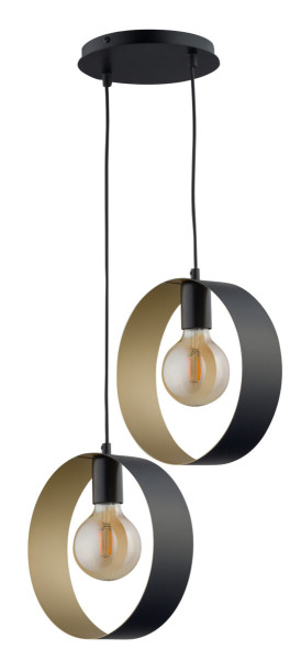 Lampa wisząca Happy czarno-złota 2xE27x15W IP20 Sigma Lighting 1026961
