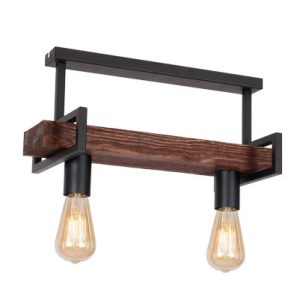 Lampa wisząca Hard czarny mat-ciemne drewno 2xE27x15W IP20 Luminex 1030402 Lampa wisząca Hard czarny mat-ciemne drewno 2xE27x15W IP20 Luminex 1030402