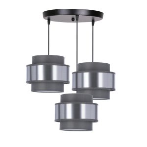 Lampa wisząca Hare szaro-srebrne abażury szaro-dymiona 3xE27x40W Candellux 985187 Lampa wisząca Hare szaro-srebrne abażury szaro-dymiona 3xE27x40W Candellux 985187