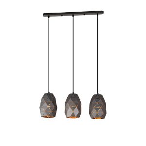Lampa wisząca Harley 3-punktowa stalowa czarna 34938 Lampa wisząca Harley 3-punktowa stalowa czarna 34938
