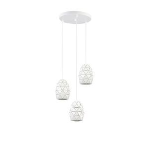 Lampa wisząca Harley 35 cm 3-punktowa stalowa biała 34935 Lampa wisząca Harley 35 cm 3-punktowa stalowa biała 34935