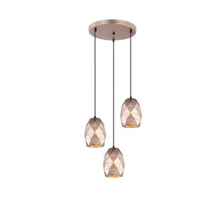 Lampa wisząca Harley 35 cm 3-punktowa stalowa złota 34931 Lampa wisząca Harley 35 cm 3-punktowa stalowa złota 34931