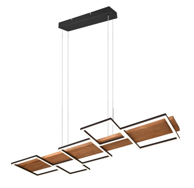 Lampa wisząca HARPER ciemne drewno-czarna LED 5x42W Ciepła biel 5700lm Trio 854372
