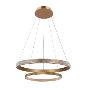 Lampa wisząca Hashim złoto-przezroczysta LED 2x56W 4000K 4400lm Candellux 924979 Lampa wisząca Hashim złoto-przezroczysta LED 2x56W 4000K 4400lm Candellux 924979