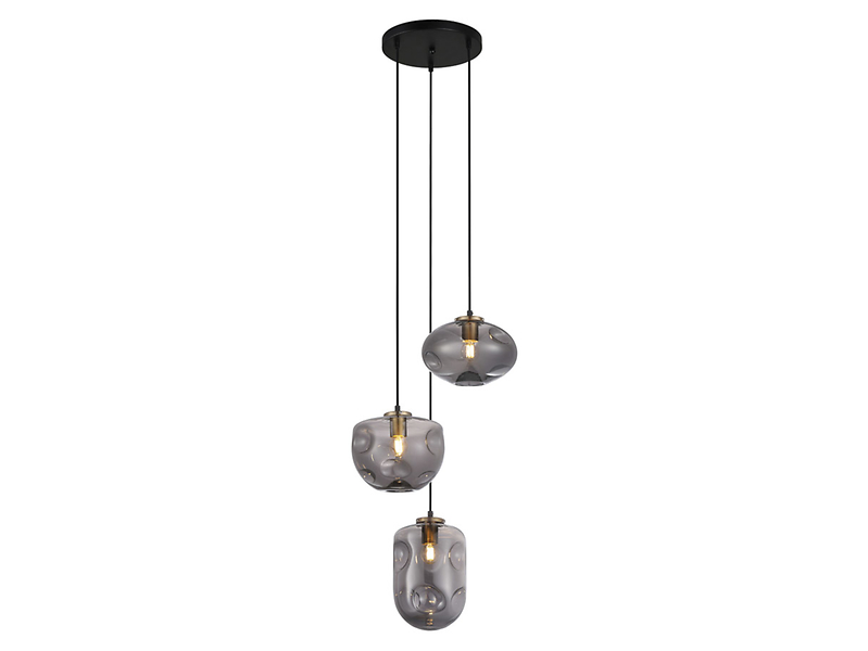 Lampa wisząca Hatella 3-punktowa stalowa czarna 43860