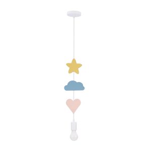 Lampa wisząca Heart serce chmurka i gwiazdka multikolor 1xE27x20W Candellux 989697 Lampa wisząca Heart serce chmurka i gwiazdka multikolor 1xE27x20W Candellux 989697