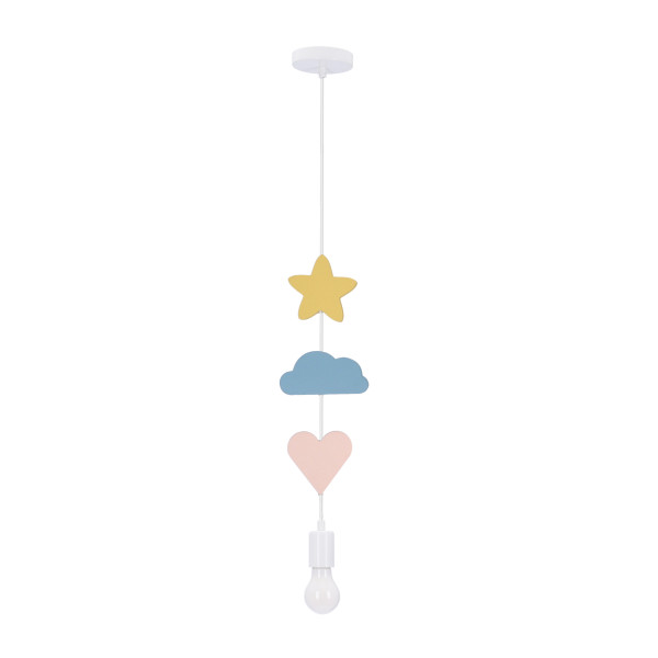Lampa wisząca Heart serce chmurka i gwiazdka multikolor 1xE27x20W Candellux 989697