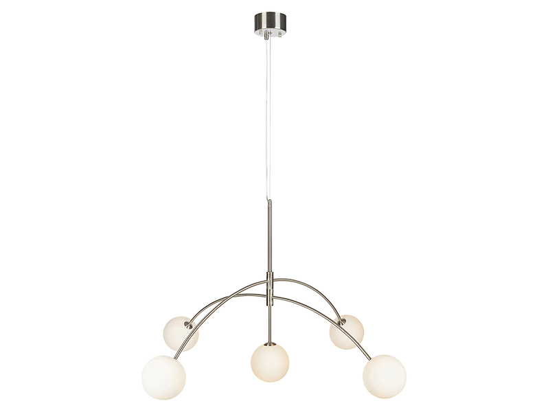 Lampa wisząca Heaven 5-punktowa metalowa srebrna 27079