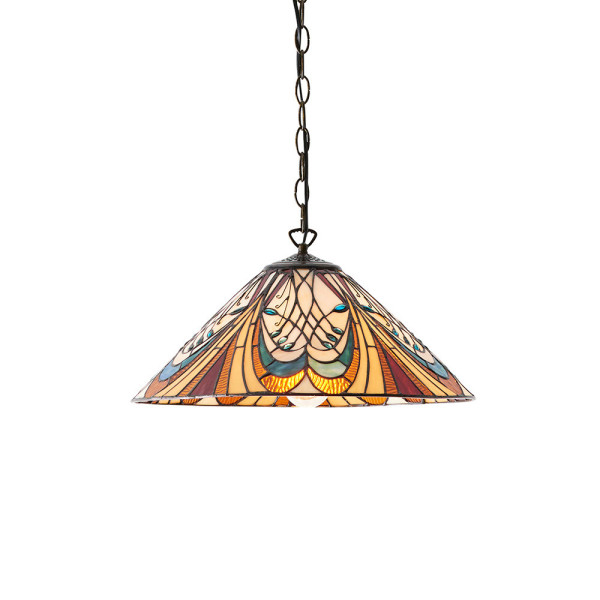 Lampa wisząca HECTOR artystyczna brązowa 1xE27x40W IP20 Tiffany 1026867