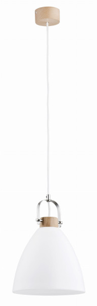 Lampa wisząca HEFRMINA biała jasne drewno 1xE27x60W IP20 Alfa 1019315