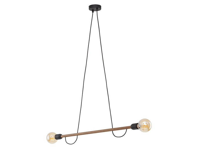 Lampa wisząca Helix Wood 2-punktowa drewniana brązowa 296130